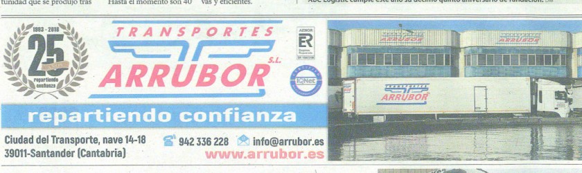 Anuncio de Transportes Arrubor en el Diario Montañés